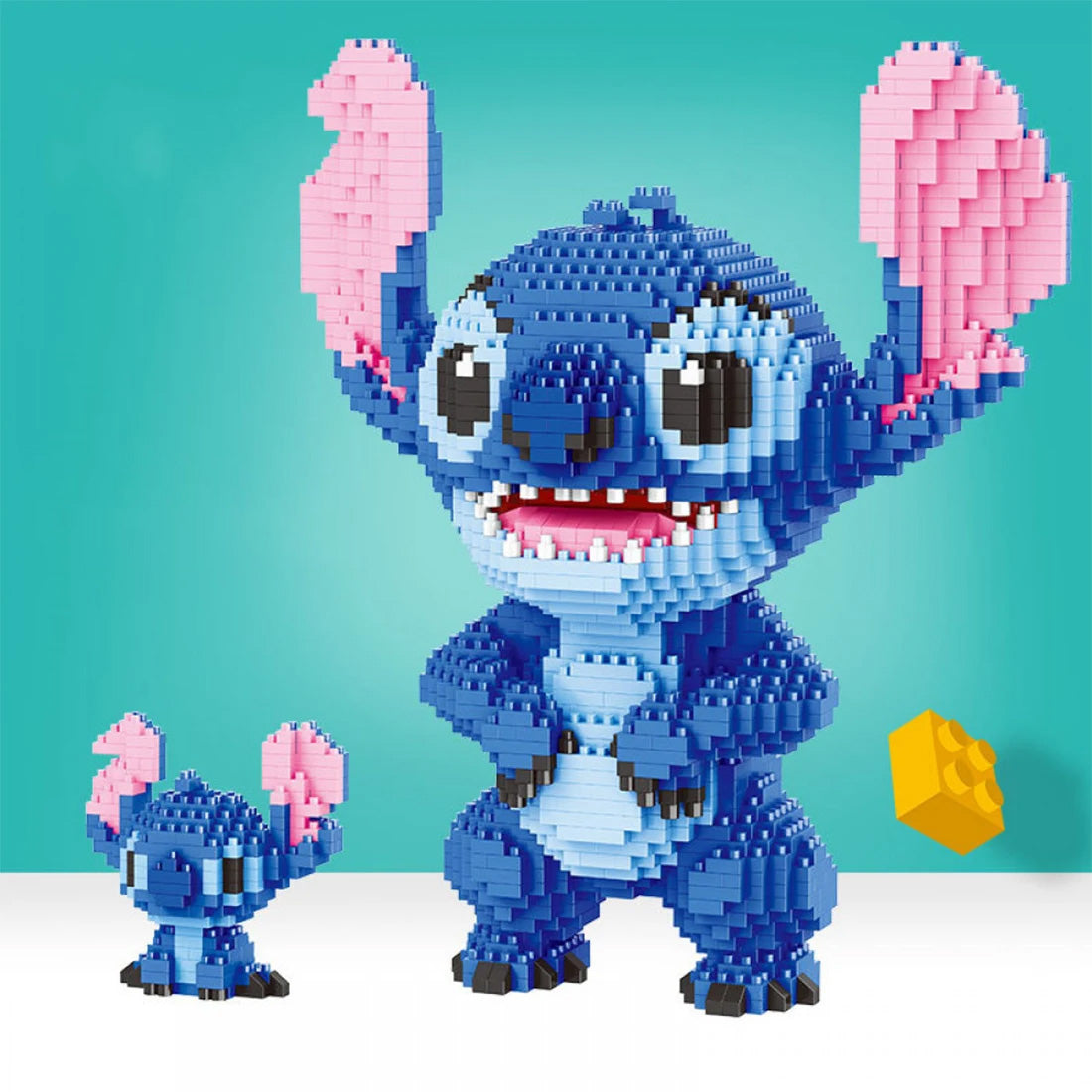 Stitch e Mini Stitch - Blocos de Montagem, 2300+ Micro Peças 3D da Personagem Lilo & Stitch Stitch e Mini Stitch - Blocos de Montagem, 2300+ Micro Peças 3D da Personagem Lilo & Stitch